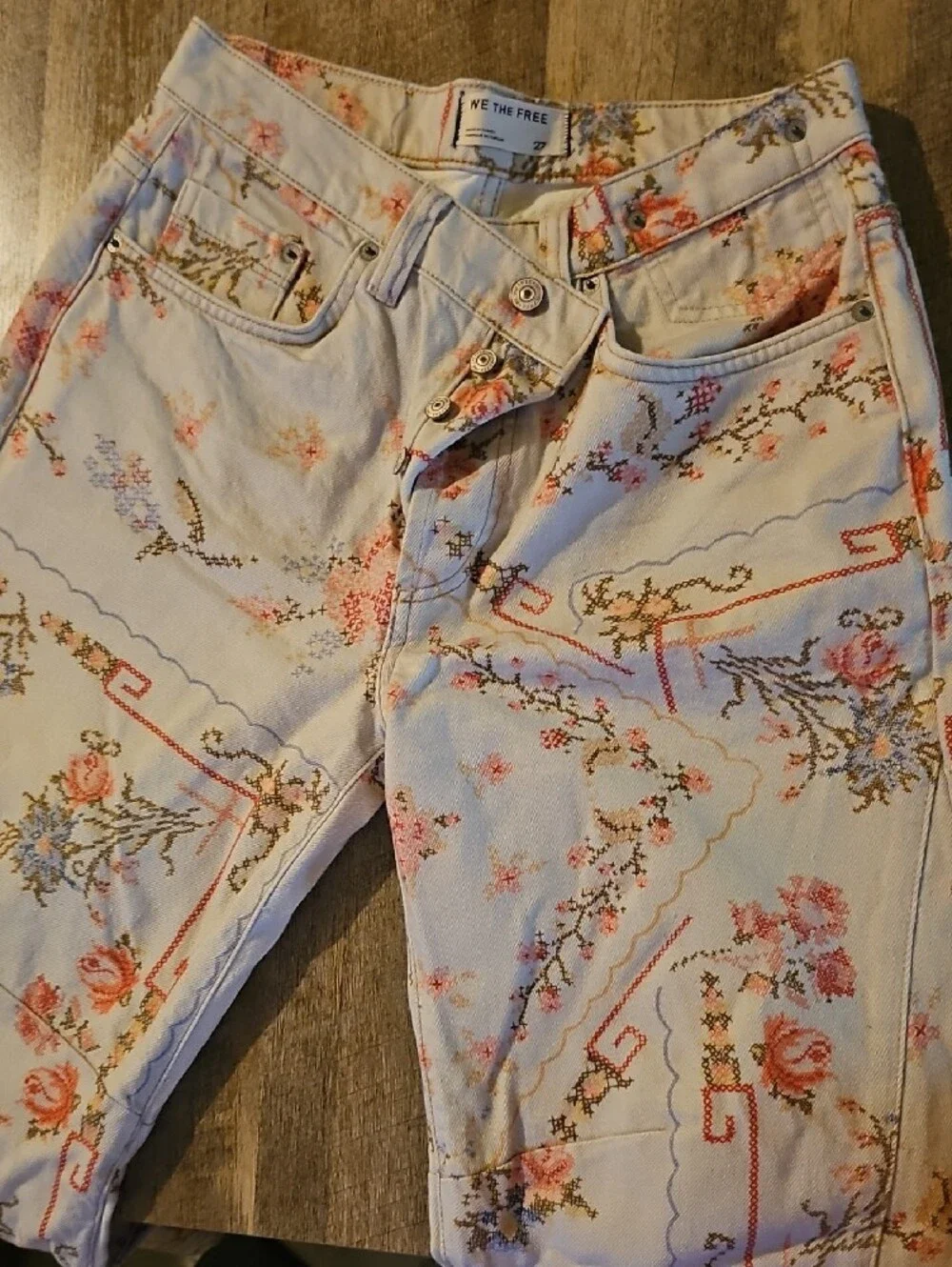Embroidered Print EDEN Barrel Jean